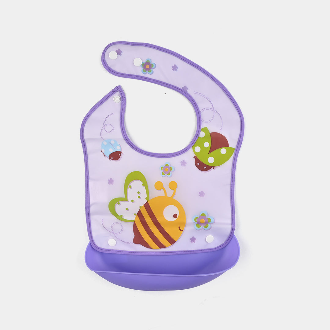 PLASTIC BIB WITH HOLDER FOR BABIES