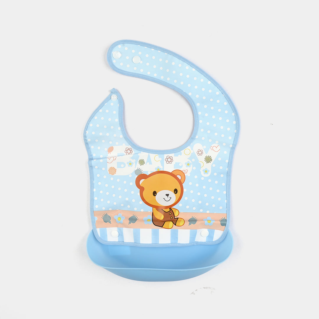 PLASTIC BIB WITH HOLDER FOR BABIES