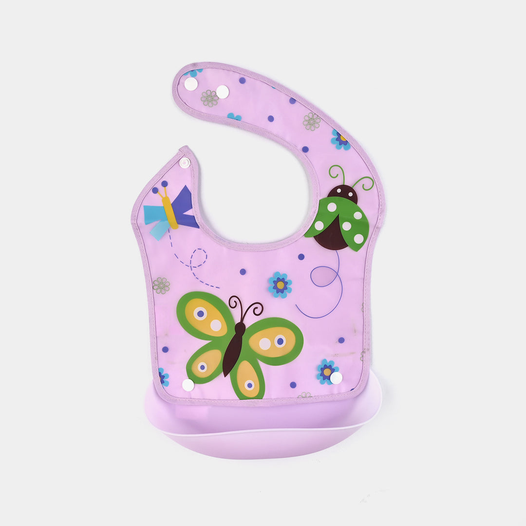 PLASTIC BIB WITH HOLDER FOR BABIES