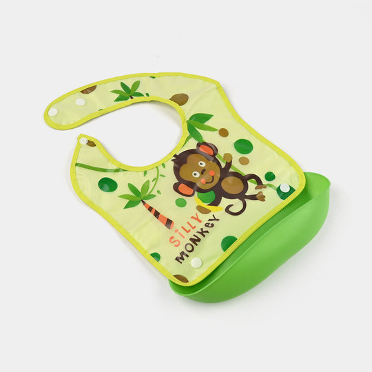 PLASTIC BIB WITH HOLDER FOR BABIES