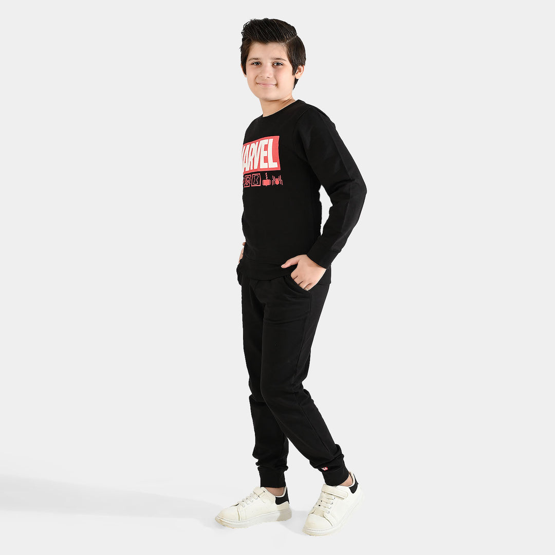 Boys Jersey/Terry 2 Piece Suit-BLACK