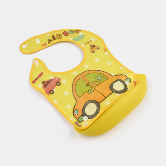 PLASTIC BIB WITH HOLDER FOR BABIES