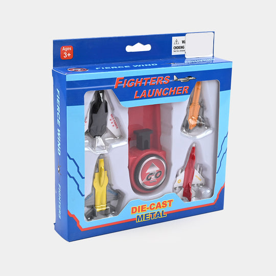 Fighters Launcher Die-Cast Metal Toy Plane Set