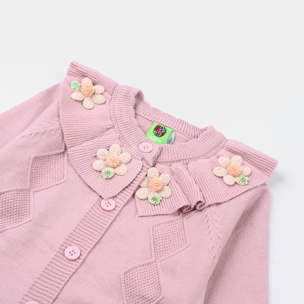 Infant Girls Acrylic Romper-Textured Triangle