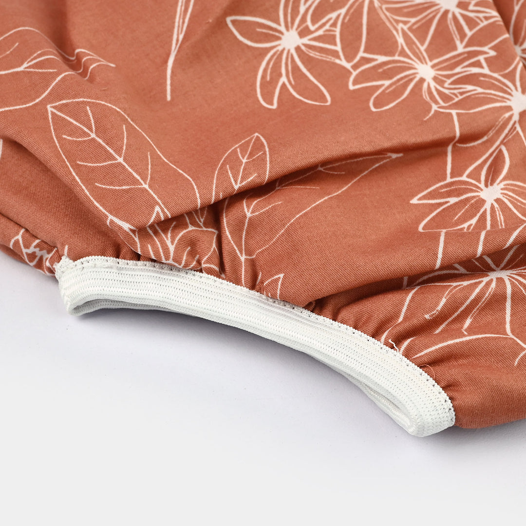 Towel Cotton Panty 12-18M Brown Flower Print