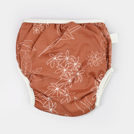 Towel Cotton Panty 12-18M Brown Flower Print