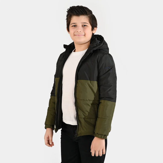 Boys Quilted Hooded Jacket F/S Future-BLACK