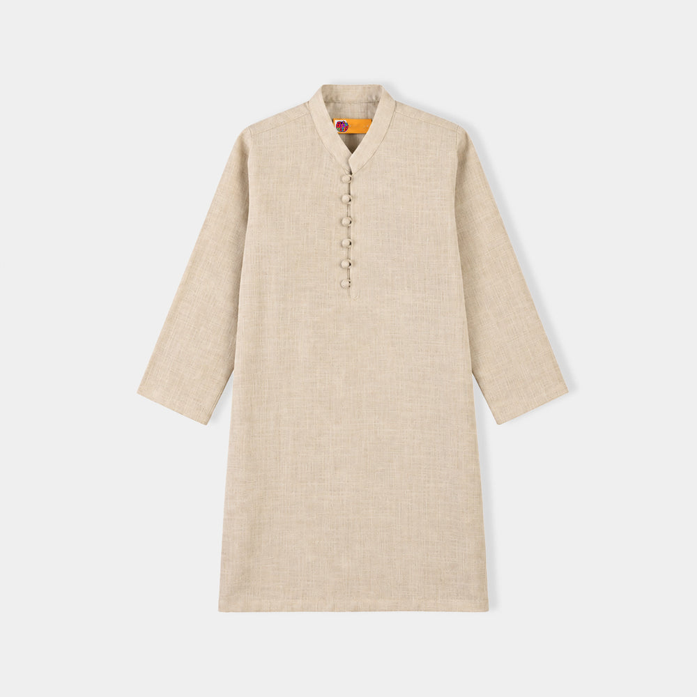 Boys Cotton Slub 3Piece Suit Maze - Beige