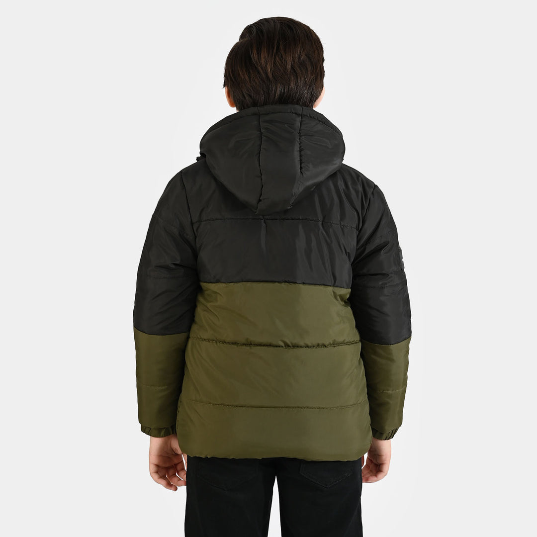 Boys Quilted Hooded Jacket F/S Future-BLACK