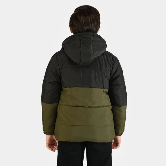 Boys Quilted Hooded Jacket F/S Future-BLACK