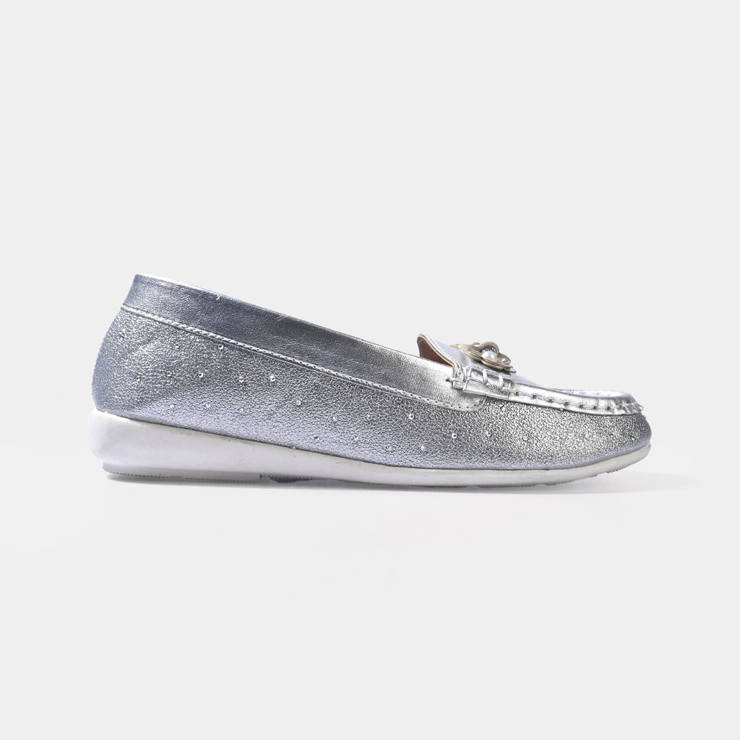 Girls Loafer JV-13-SILVER