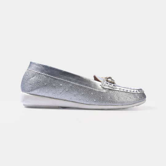 Girls Loafer JV-13-SILVER