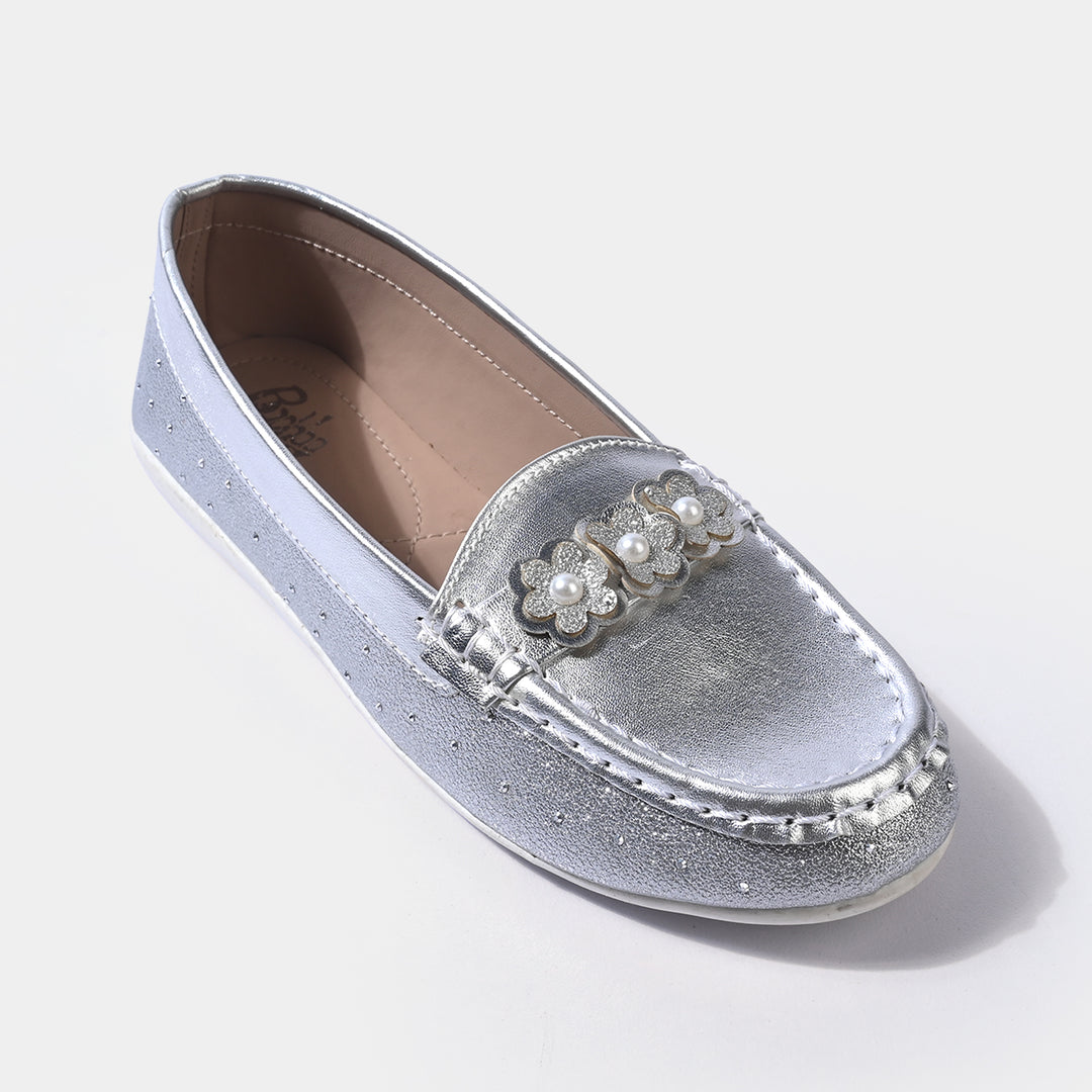 Girls Loafer JV-13-SILVER