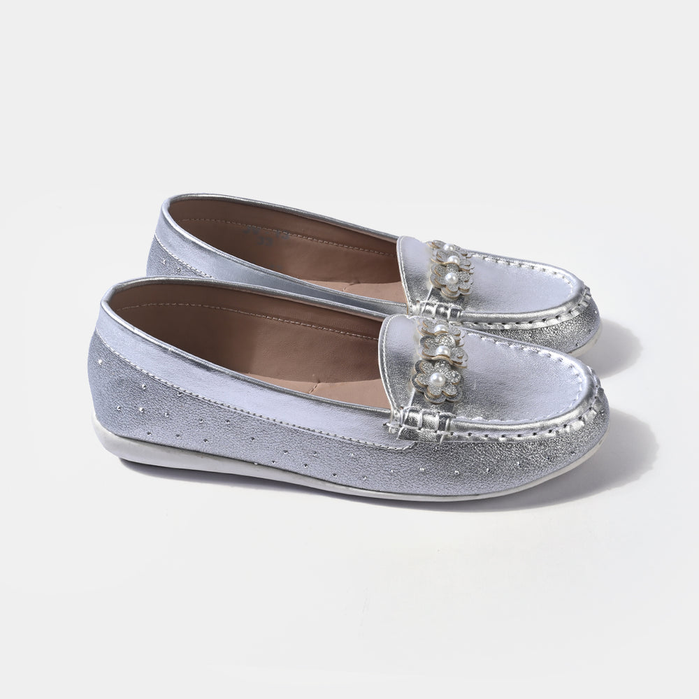 Girls Loafer JV-13-SILVER