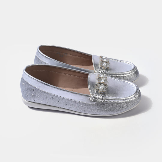 Girls Loafer JV-13-SILVER