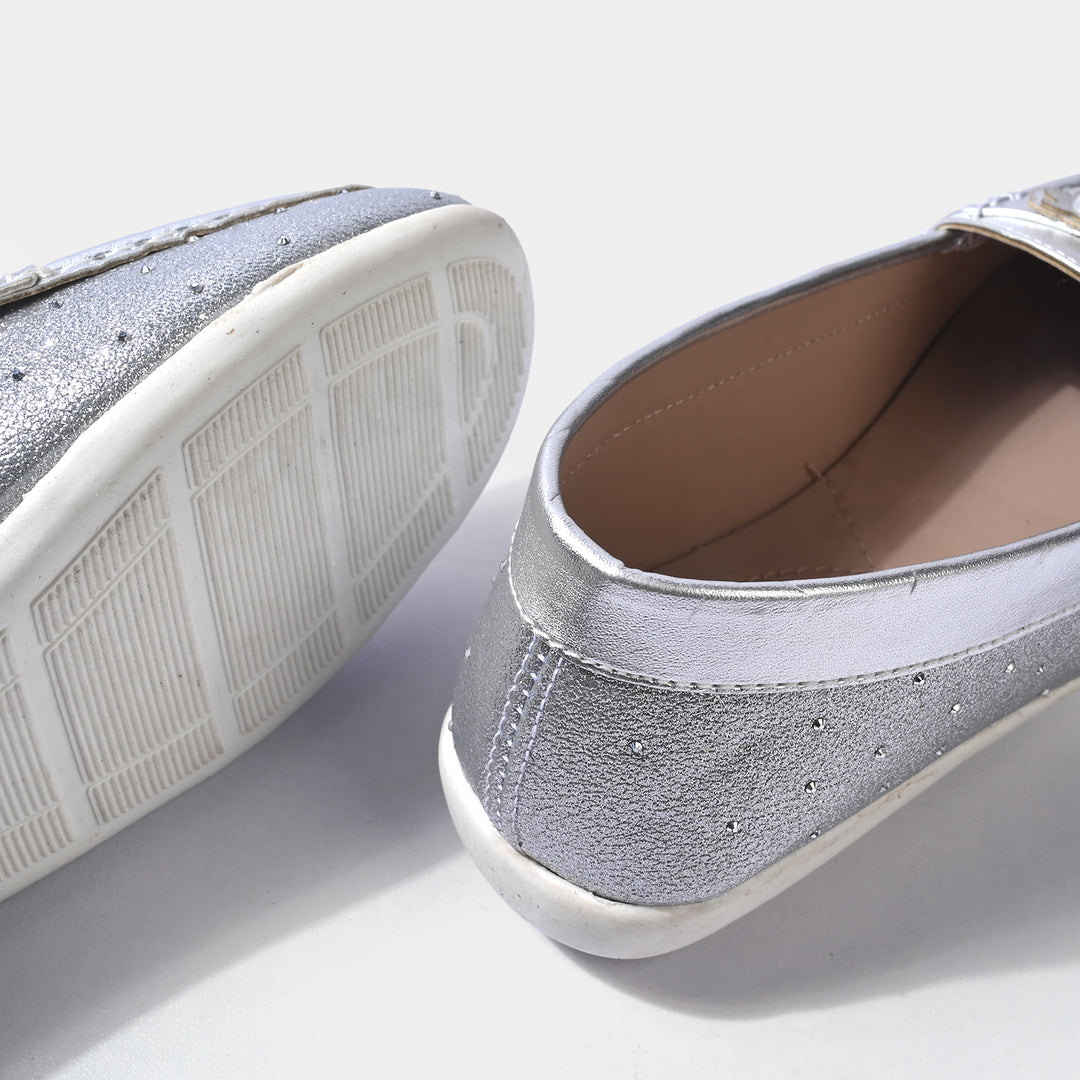Girls Loafer JV-13-SILVER