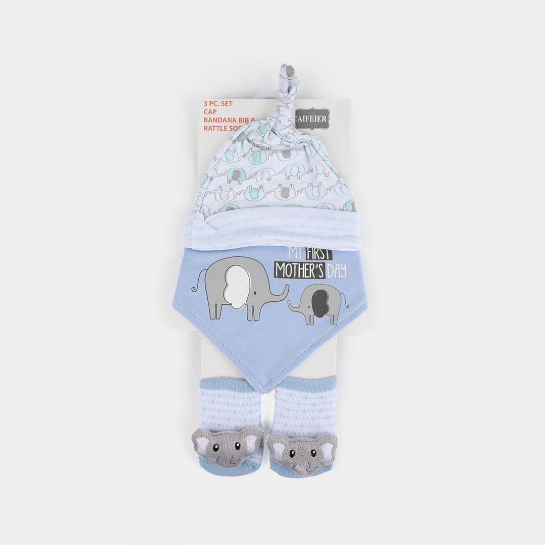 Baby Cap Bib & Sock 6-9M 3 Pcs Set