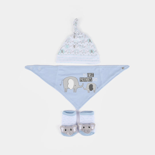 Baby Cap Bib & Sock 6-9M 3 Pcs Set