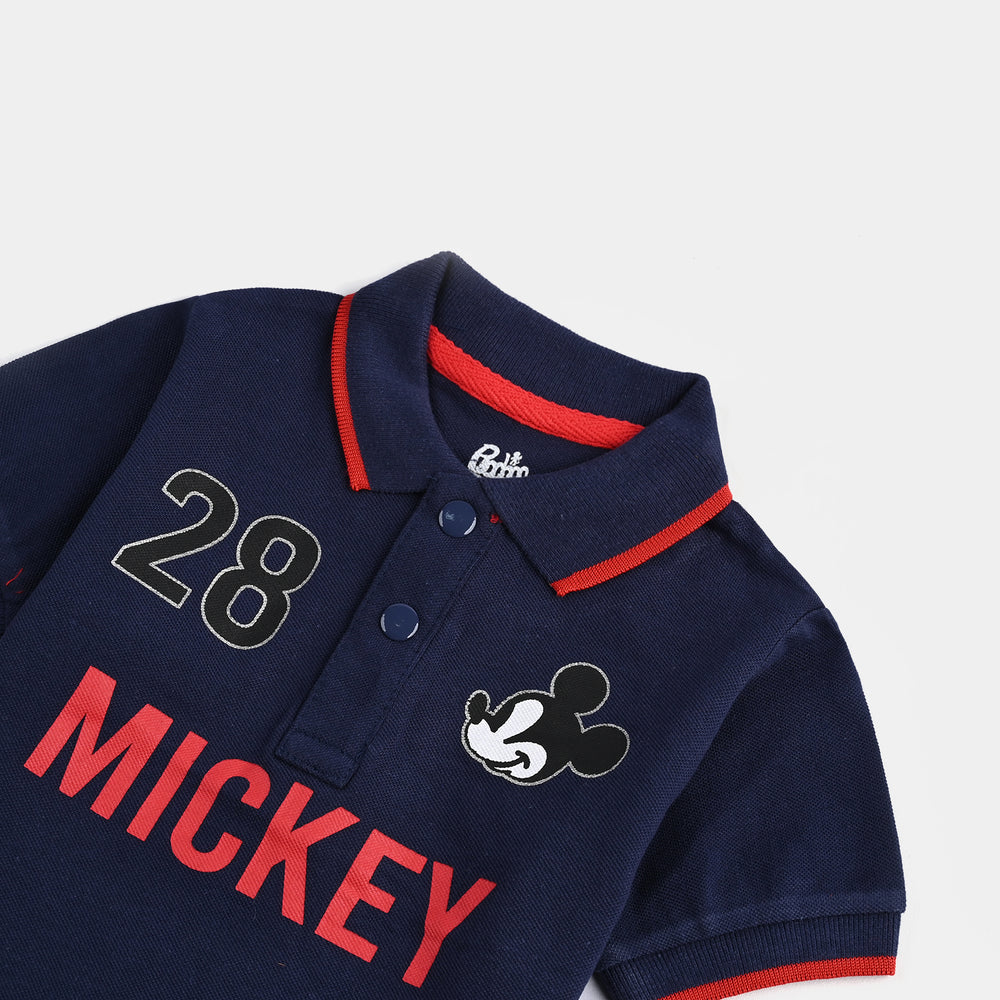 Infant Boys Cotton PK Polo-Navy Blue