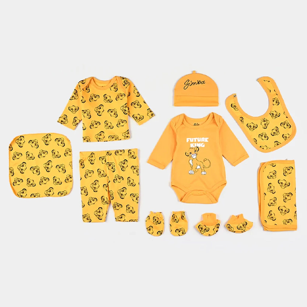 Infant Boys Cotton Interlock 9 Piece Set Lion King-Citrus