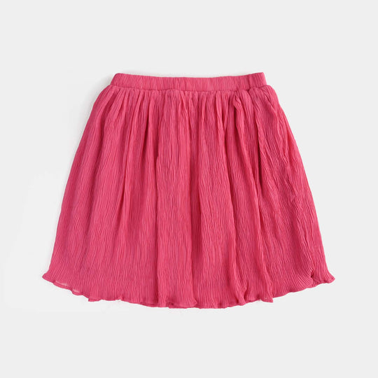 Girls Chiffon Short Skirt Voile - Hot Pink