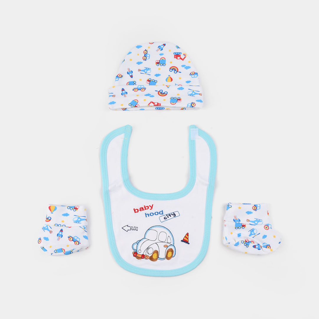Baby Essentials Set Bib, Cap, & Socks