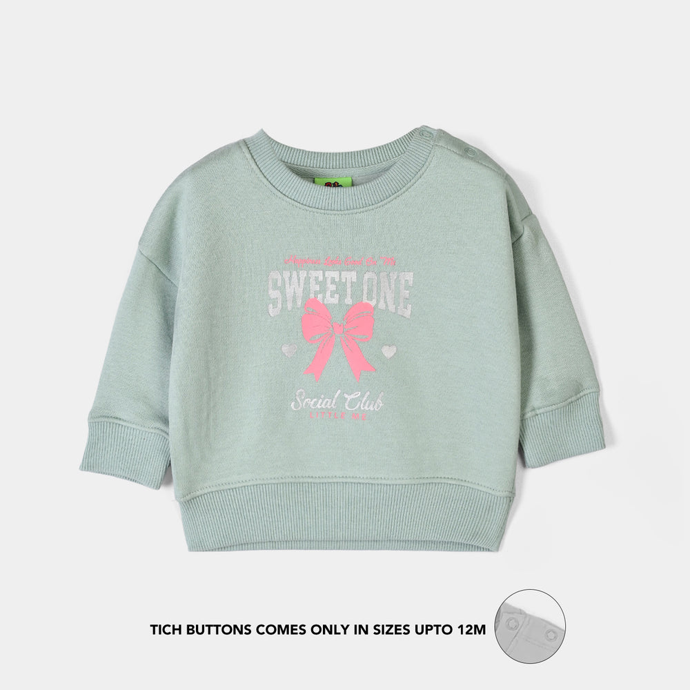 Infant Girls Fleece 2 Piece Suit Little Me - Sage Green