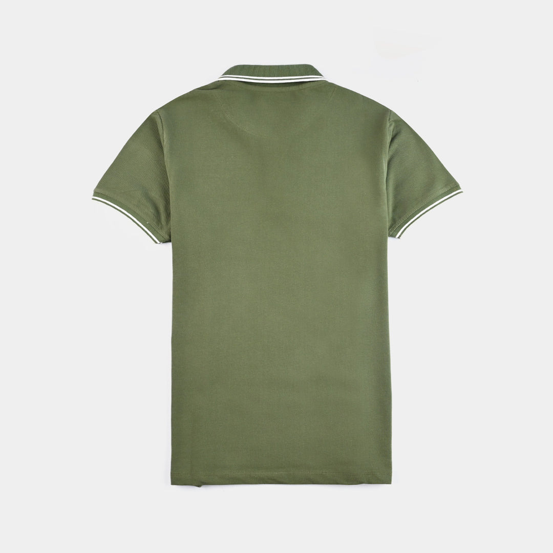 Teen Boys Jacquard Polo-Chive