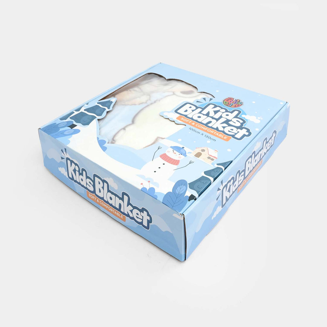 Butterfly & Bear Sky Blue Baby Blanket | 100x130
