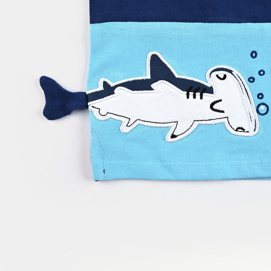 Infant Boys Jumbo Pique Polo Stay Shark