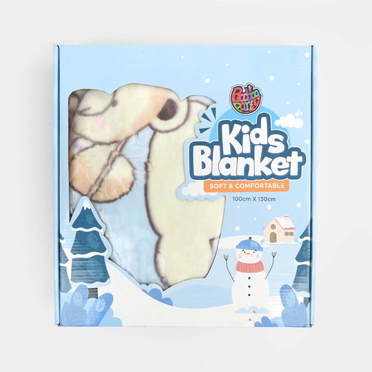 Butterfly & Bear Sky Blue Baby Blanket | 100x130