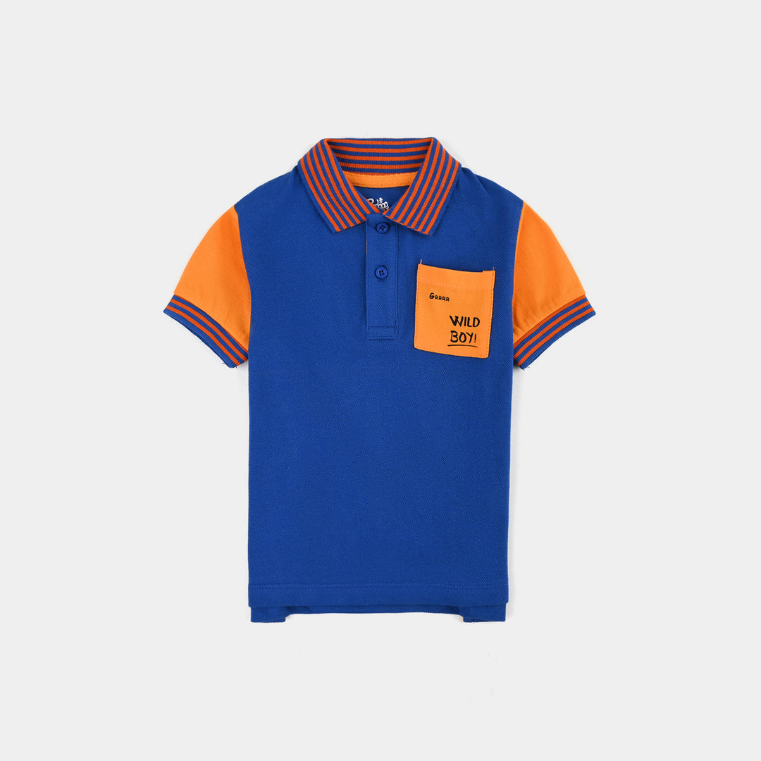 Infant Boys Jumbo Pique Polo - Blue