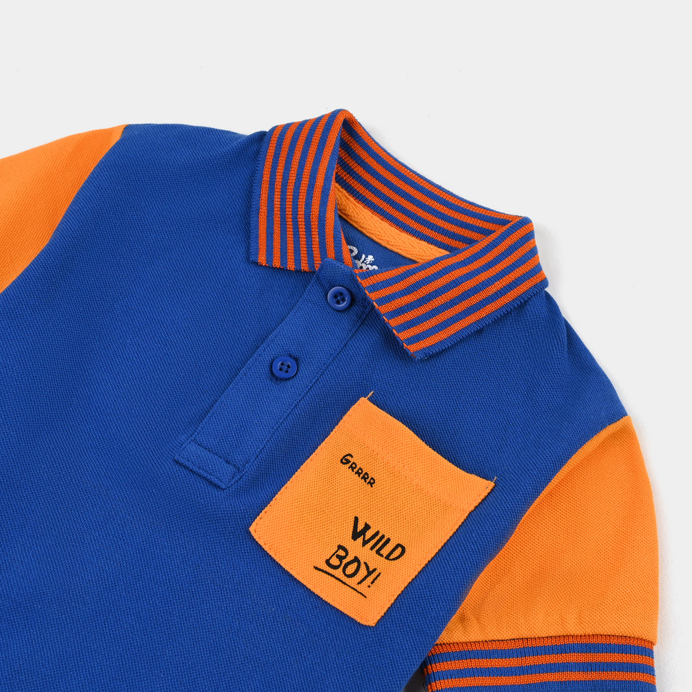 Infant Boys Jumbo Pique Polo - Blue