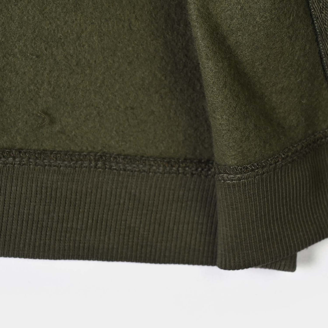 Infant Boys Fleece Knitted Jacket Skates - Olive Green