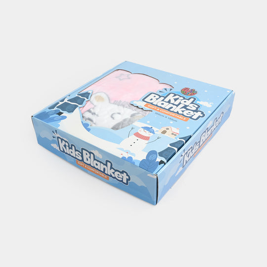 Giraffe & Loin Pink Baby Blanket | 100x130
