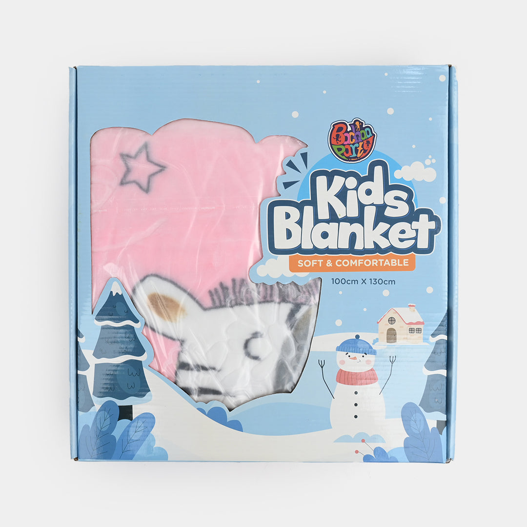 Giraffe & Loin Pink Baby Blanket | 100x130