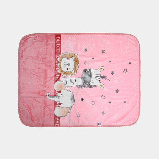 Giraffe & Loin Pink Baby Blanket | 100x130
