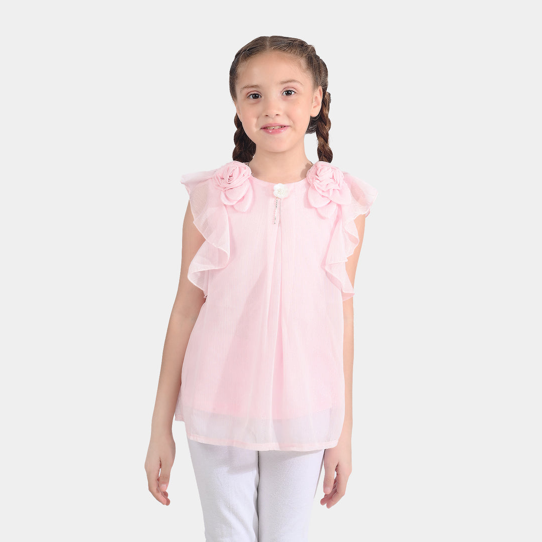 Girls Chiffon Top - Pink