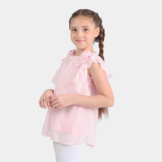Girls Chiffon Top - Pink