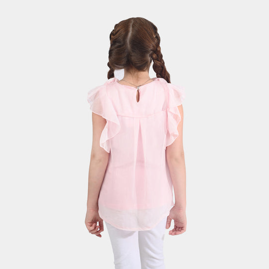 Girls Chiffon Top - Pink