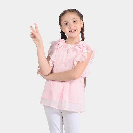 Girls Chiffon Top - Pink