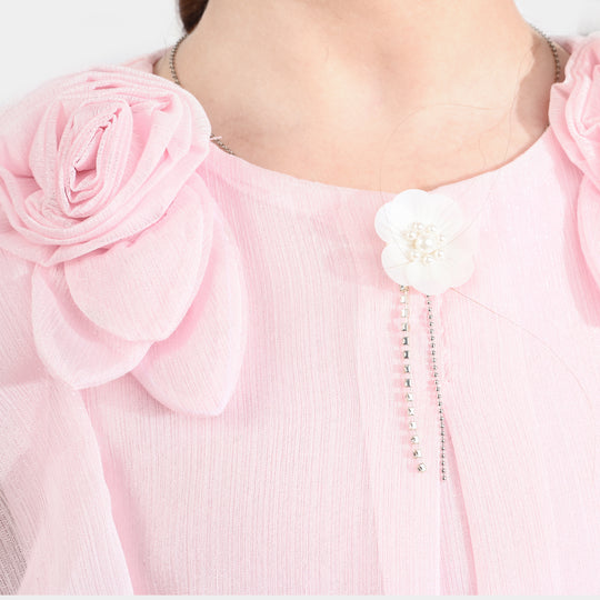 Girls Chiffon Top - Pink