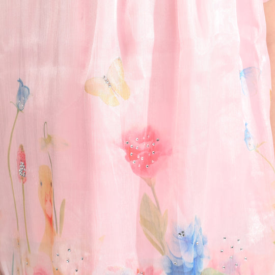 Girls Printed Top - Peach