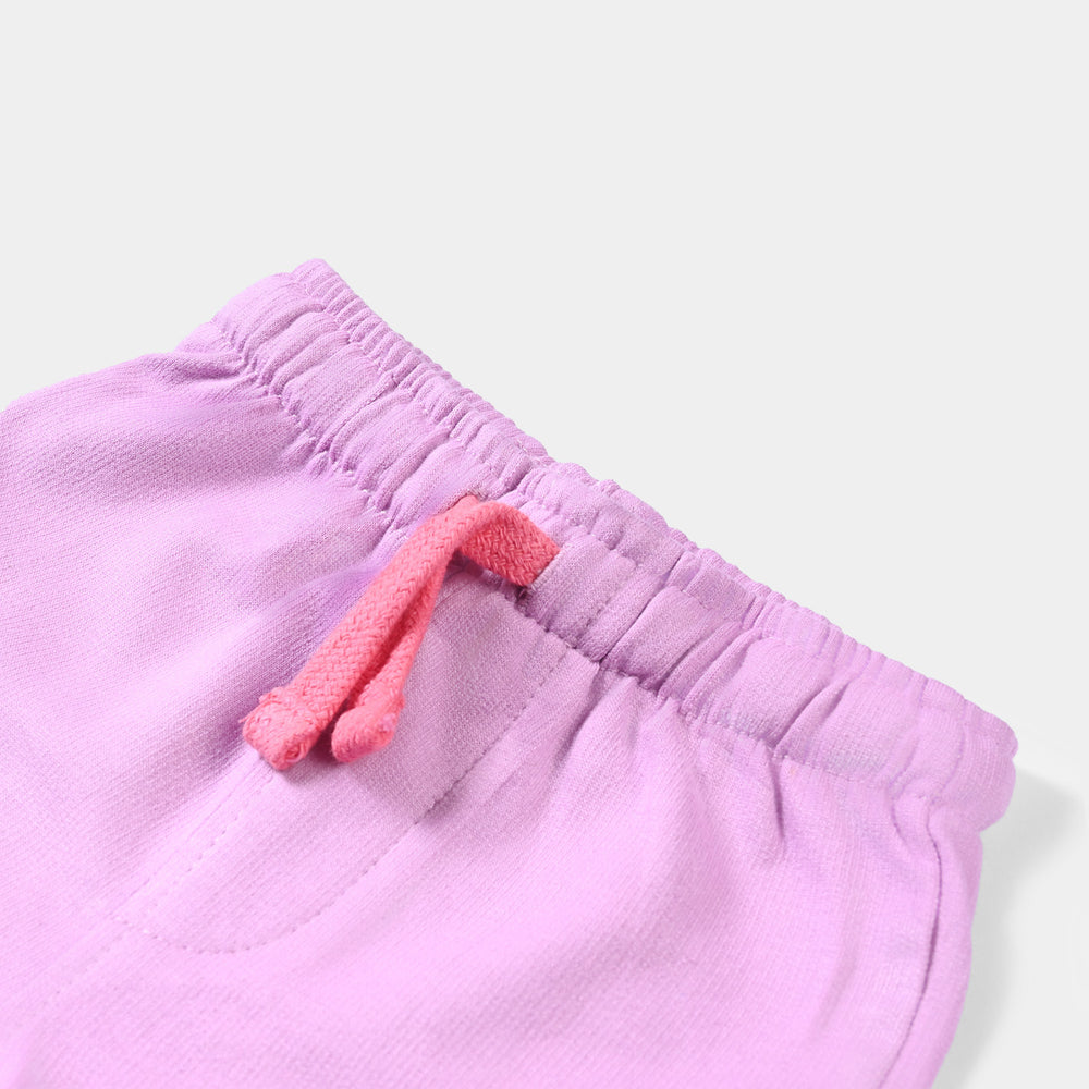 Girls Cotton Terry Short Pretty Girls - Purple
