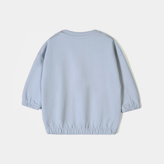 Infant Boys Cotton Terry Sweatshirt Character-Blue.Fog