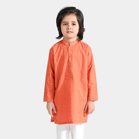 Boys Cotton Basic Kurta (Chikankari)