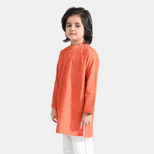 Boys Cotton Basic Kurta (Chikankari)