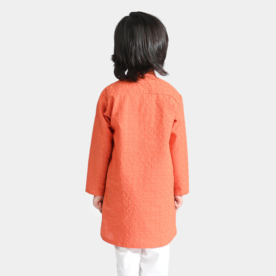 Boys Cotton Basic Kurta (Chikankari)