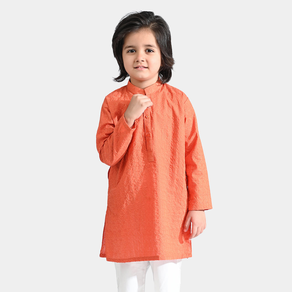 Boys Cotton Basic Kurta (Chikankari)
