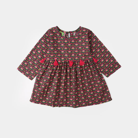 Infant Girls Cotton Printed 2-Pcs Suit - Multi